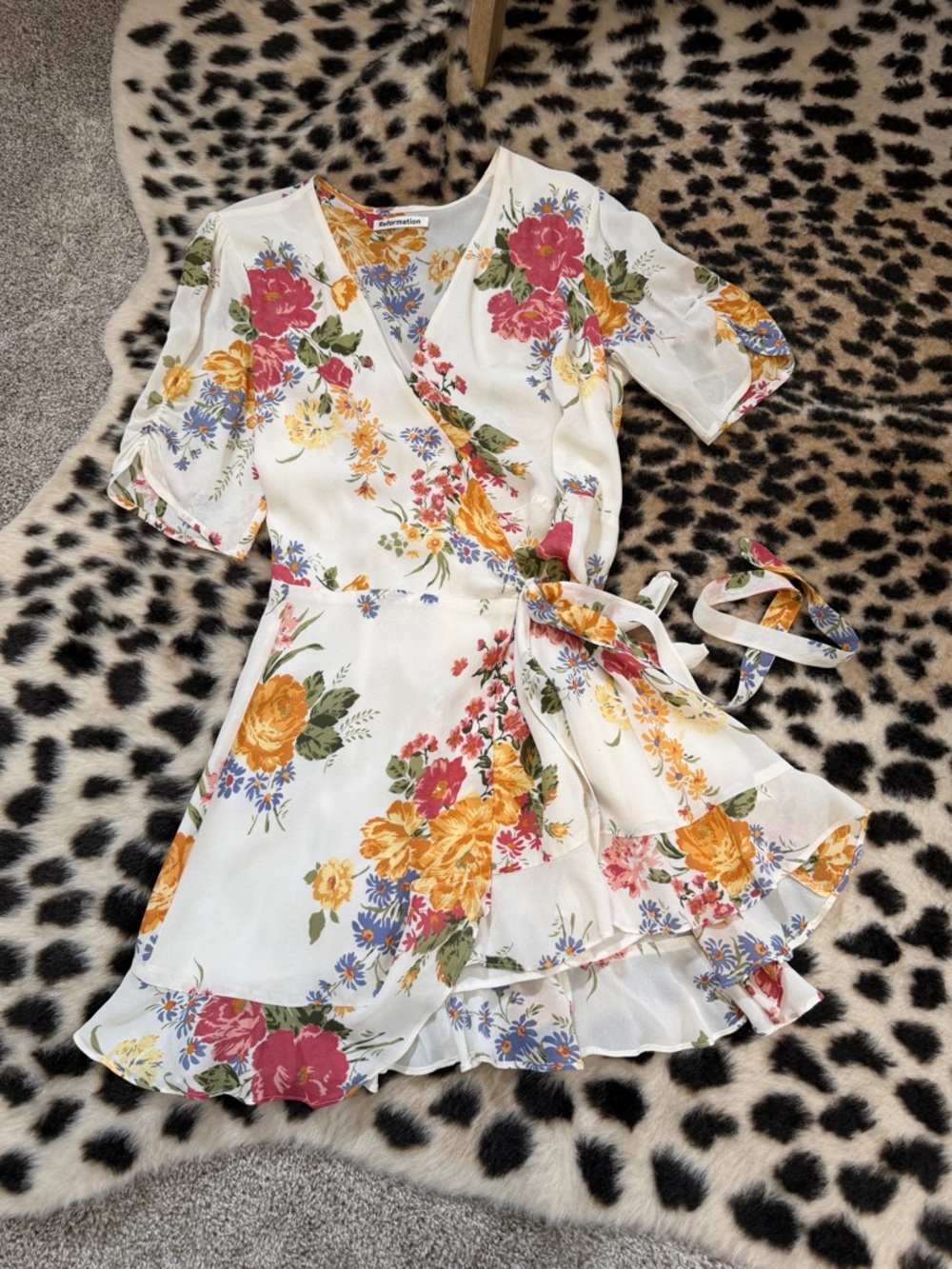 Reformation Monica Wrap Dress Sz L